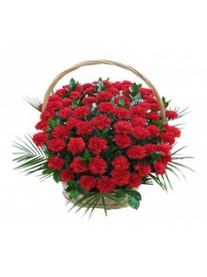 Корзина из живых цветов 1 (гвоздики)
